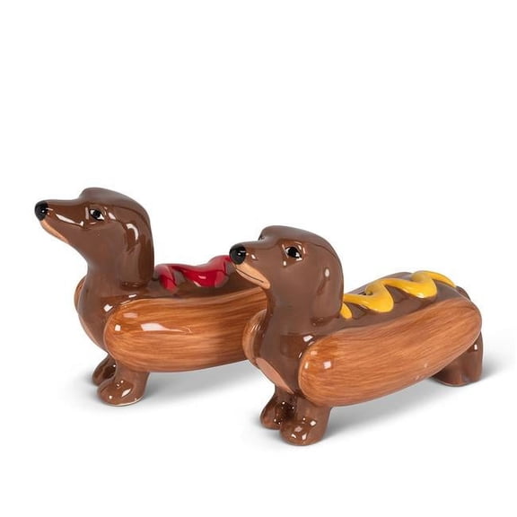 4 in. Dachshunds in Hot Dogs Salt & Pepper, Brown