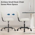 thumbnail image 2 of Simenmax Office Chair, Computer Chair with Lumbar Support, Comfy Armlees PU Leather Task Chair,White, 2 of 6