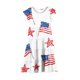 thumbnail image 4 of Odeerbi Niñas Día de La Independencia A-Línea Vestido Acampanado Verano Patriótico Estrella Raya Cuello Redondo Vestido Casual Con Bolsillos, 4 of 7