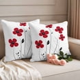 thumbnail image 2 of Red Flower Pillow Covers 2 Pack Floral Pillowcase Waterproof Outdoor Throw Pillow Cover for Patio Garden Square Cushion 24”x24”, 2 of 9