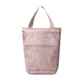thumbnail image 1 of Pink Polyester Mesh Bath Bag Portable Toiletries Travel Storage With Zipper And Handle For Outdoor Business Trips 10.24X9.06 Inches, 1 of 7