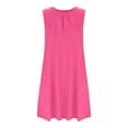 thumbnail image 6 of Ulitacool Girls Dresses Summer Sleeveless Sundress Crewneck Solid Color Gown Handsome Clothes 6-7 Years Pink, 6 of 7