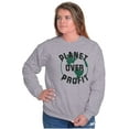 thumbnail image 3 of Save Planet Love Earth Climate Change Unisex Plus Fleece Graphic Sweatshirt Brisco Brands 2X, 3 of 5