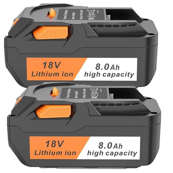 2pack 18V High-Output 8.0Ah Battery for Ridgid 18 Volt Power Tools Battery R840087 R840083 R840086 R840085 R840084 AC840085 AC840086 AC840087P