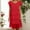 Red, variant on Women Summer Chiffon Dress Round Neck Evening Dresses Short Sleeve Layers Ruffles Midi Dress (Red S)