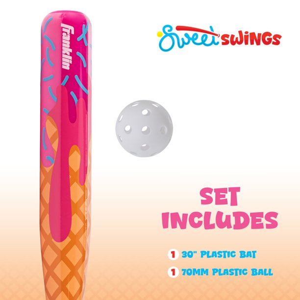 Franklin Sports Sweet Swings Kids Ice Cream Drip Bat & Ball Set