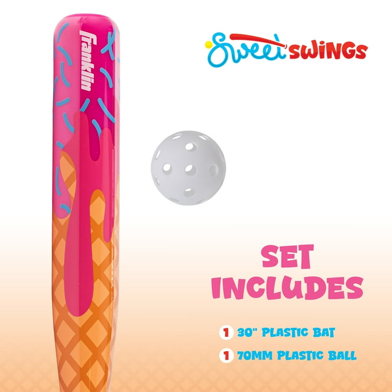 Franklin Sports Sweet Swings Kids Ice Cream Drip Bat and Ball Set