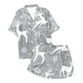 thumbnail image 7 of moisture wicking sleepwear sets for women cooling nightwear for hot flashes Women's Reindeer Print Short Sleeve & Shorts Pajama Set For Christmas, 7 of 7