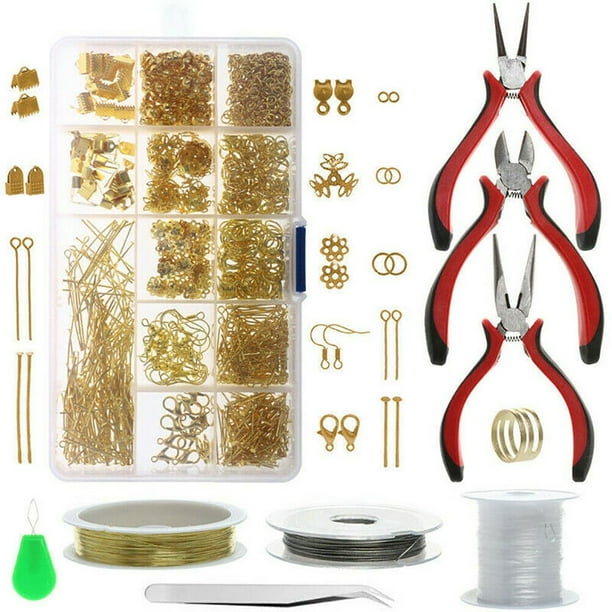 Kit De Fabricación De Joyas De 1010 Uds., Accesorios De Hebilla De Bucle De Aguja, Material De Collar De Pulsera Diy Con Alicates De Herramientas Yuarrent HA024854-02
