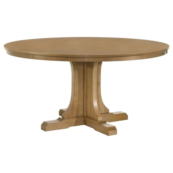 Hartville 60-inch Round Dining Table Natural Light Brown