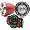 thumbnail image 1 of wonima44 UTV ATV Bluetooth Amplifier Sound System Hand-Free Speakers FM USB Audio System Stereo 3 Inch Speakers 12V Motorcycle Waterproof Audio FM Radio Stereo Speaker (Silver&Red), 1 of 1