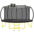 thumbnail image 4 of Voqoomkl Recreational Trampoline with Basketball Hoop for Kids Adults, Black/Yellow, 13.20 x 13.20 x 8.50 ft, 4 of 6