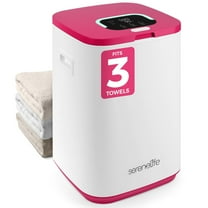 SereneLife SLTLWSQ83 Bucket-23L Capacity Hot Warmer with Timer Function, Fits Up to Two Oversized Towels for Bathroom Pink