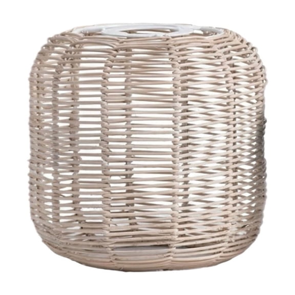 14 Inch Handwoven Rattan Pendant Lamp Shade, Retro Style Beige Light Cover, Handcrafted Boho Woven Lamp Shade For Ceiling Light Fixtures, Farmhouse, Living Room, Bedroom, Dining