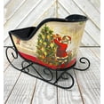 thumbnail image 2 of Christmas Sleigh Metal  Santa Design Decoration Small Candy Gift Tabletop Centerpiece Mantel Fireplace 9" x 6", 2 of 8
