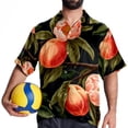 thumbnail image 4 of Peach Men's Short Sleeve Printed Poplin Shirt with Spread Collar Tops - Casual Button Down Summer Beach Shirt for Men and Women, 4 of 6
