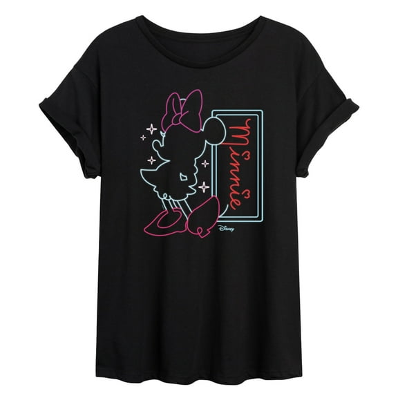 Disney - Minnie Mouse - Highlight Outline of Minnie - Juniors Ideal Flowy Muscle T-Shirt