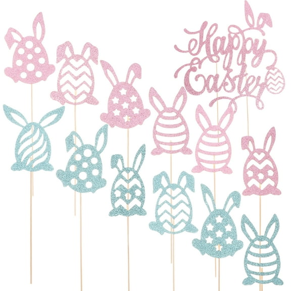 Easter Decoration Cake Decorations Cupcake Toppers Ornament Bunny Dessert Rabbit Ear Party Paper