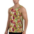 thumbnail image 2 of Fotbe Colored Large Mushrooms and Leaves Pattern Men's Quick Dry Workout Tank Top Gym Muscle Tee Fitness Bodybuilding Sleeveless T Shirt Breathable Workout Shirt-, 2 of 9