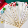thumbnail image 5 of 100 palillos de bambú para cócteles navideños, palillos de dientes con forma de Papá Noel, copos de nieve, árbol, bebida, fruta, postre, comida, decoración para fiestas navideñas 2024, 5 of 5