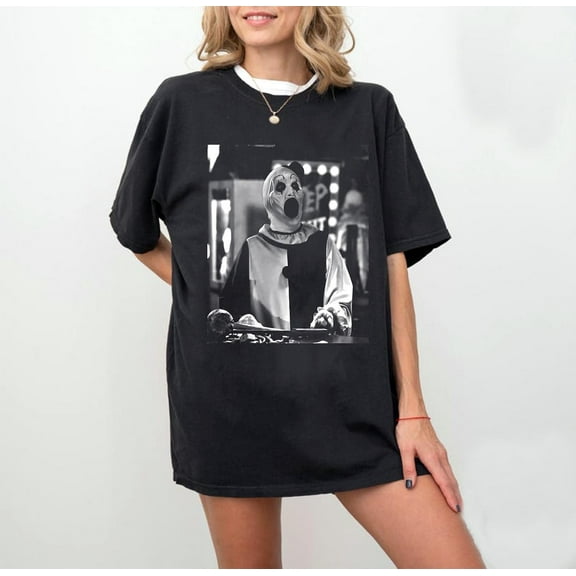 Art The Clown Terrifier Graphic Tshirt, Scary Horror Clown T-shirt, Creepy Heart Hands Tee, Spooky Slasher Fan Gift, Halloween Horror Movie