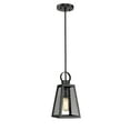 thumbnail image 2 of Golden Lighting Abbott - One Light Small Pendant, Black Finish with Black Mesh Shade, 2 of 5