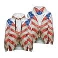 thumbnail image 6 of Bingfone Patriotic Butterfly Floral Men's Drawstring Hoodie Long Sleeve Pocket Sweatshirts-Medium, 6 of 6