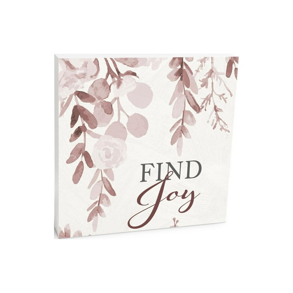 Find Joy Mauve Foliage 10 x 10 Wood Tabletop Sign Plaque