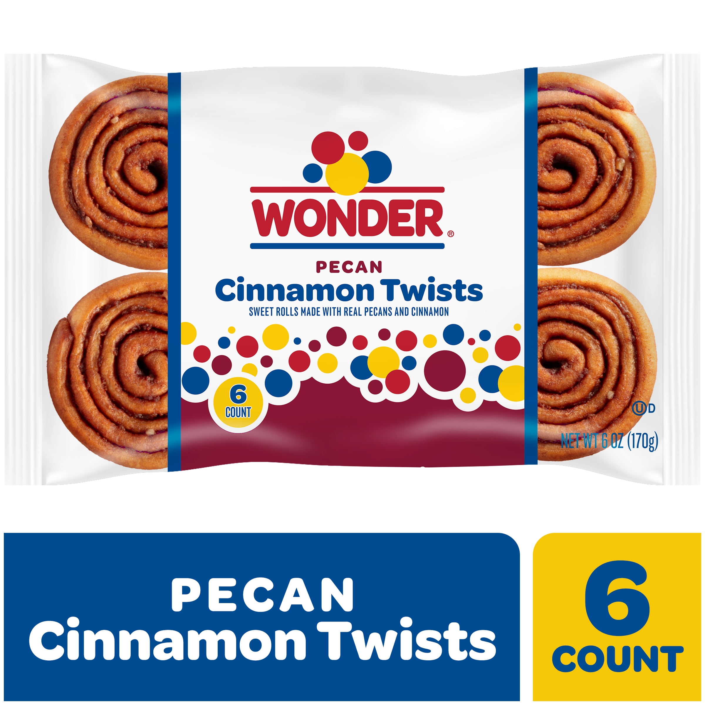 Wonder, Cinnamon Twist, 6 oz, 6 Count with Real Cinnamon and Pecan