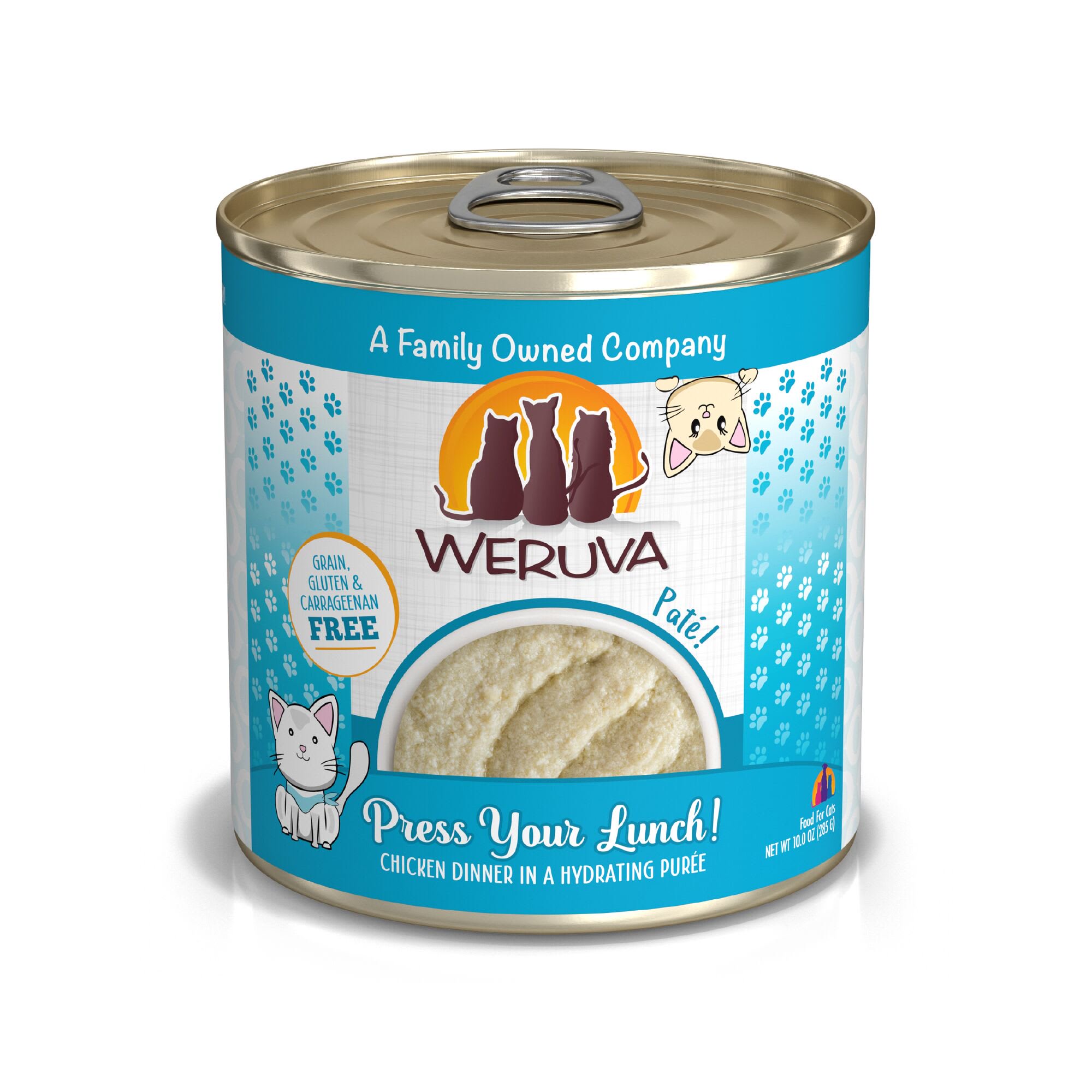 Weruva Pate Press Your Lunch! Chicken Dinner in a Hydrating Puree Wet Cat Food, 10 oz., Case of 12