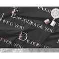 thumbnail image 2 of Soimoi Black Cotton Voile Fabric Floral Quotes Text Printed Craft Fabric by the Yard 42 Inch Wide, 2 of 3