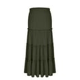 thumbnail image 2 of Women's Solid Flared Skirts Lightweight Elastic Waist Classic Midi Skirt, 2 of 6