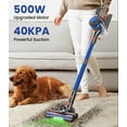 thumbnail image 2 of Aspiradora inalámbrica, aspiradora de 500 W/40 Kpa para el hogar, aspiradora de palo de 60 minutos con pantalla LED, carga antienredos y montaje en pared, aspiradora ligera 8 en 1 para suelos, 2 of 8