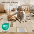 thumbnail image 4 of ODIKA 2'x3' Tan Beige Geometric Modern Design Washable Doormat Contemporary Abstract Pattern with Squares for Entryway, Kitchen, Laundry Room, Non-Slip, Low Pile, 4 of 7