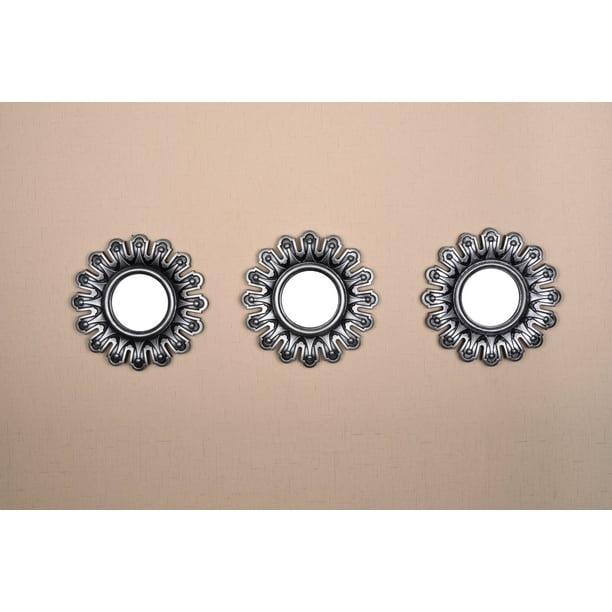 All American Collection New Seperated 3 Piece Decorative Mirror Set, Wall Accent Display