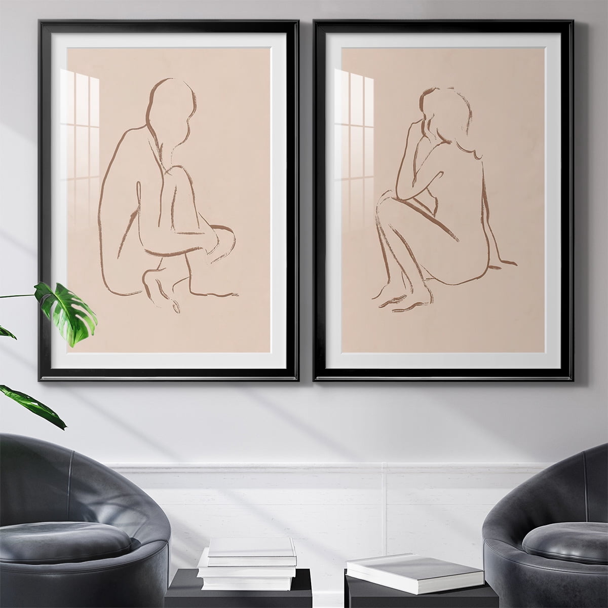 Wexford Home Sketched Pose I Premium Framed Print, 26.5" x 36.5" - Ready to Hang, Black (Set of 2)