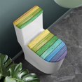 thumbnail image 2 of Renewold Reusable Toilet Seat Covers with Elastic Bottom Rainbow Stripe Board Toilet Tank Lid Covers Decor 2 Pieces Dust Cover Set for Bathroom Hotel, 2 of 6