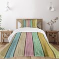 thumbnail image 3 of Ambesonne Pastel Quilted Bedspread Set 2 Pcs, Colorful Wooden Planks, Twin Size, Multicolor, 3 of 6