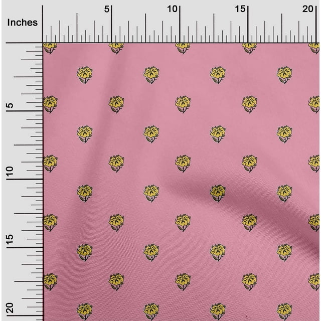 oneOone Cotton Poplin Fabric Floral Block Print Sewing Fabric BTY 42 Inch Wide