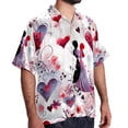 thumbnail image 2 of Valentine's Day Love Men's Poplin Shirt, Casual Short Sleeve Printed Button Down Summer Beach Unisex Shirts, 2 of 6