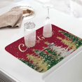 thumbnail image 2 of Christmas Tree Dish Drying Mat for Kitchen Counter Gold Xmas Tree Drying Pad Absorbent Drying Mats for Countertops Sinks Draining Racks Star Snowflake Red Drainer Holiday Decorations 16x18 Inch, 2 of 6