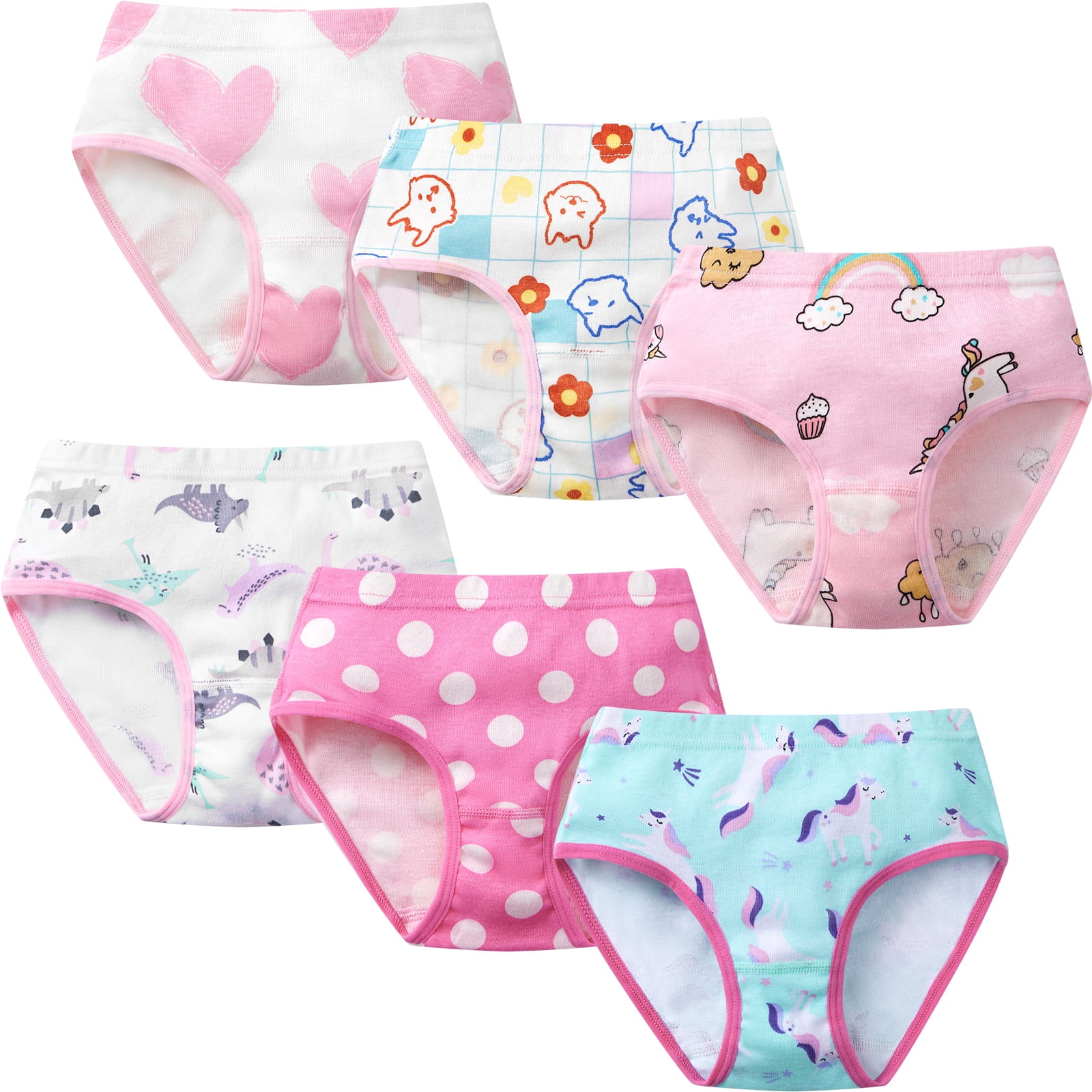Soft Cotton Briefs for Girls 1-10 Years - Pack of 6