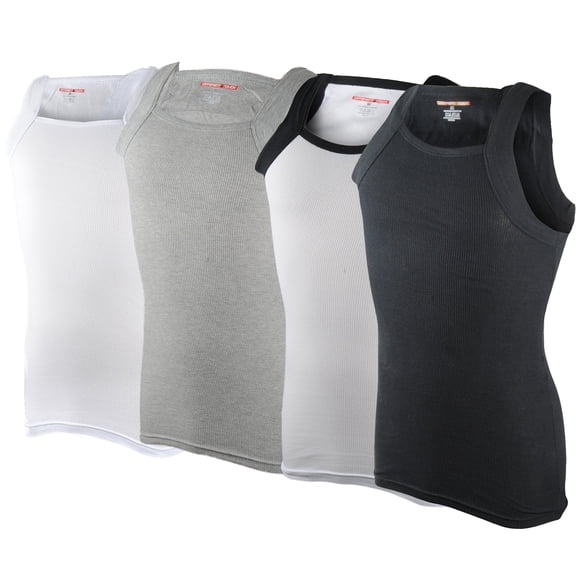 Different Touch Débardeurs Style G-unit pour Hommes Coupe Carrée sous-Vêtements Côtelés (m, Lot de 4 (Assortis))