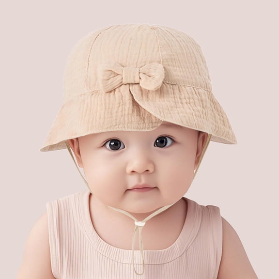 hengsof Kids Simple Fisherman Style Sun Hat, Solid Color Bucket Hat for Babies and Toddlers, Lightweight Summer Headwear