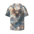 thumbnail image 2 of Lsque Cool Cloud White Dragon print Men's Cuban Collar Short Sleeve Shirt Summer Beachwear Casual Button Down Fashionable Vacation Leisure Shirt-X-Large, 2 of 7