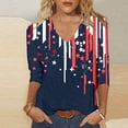 thumbnail image 7 of Womens Fourth of July Shirt 3/4 Sleeve Tunic Tops 250th Anniversary Usa Flag Shirt V Neck Casual Blouse Patriotic Outfit, 7 of 7
