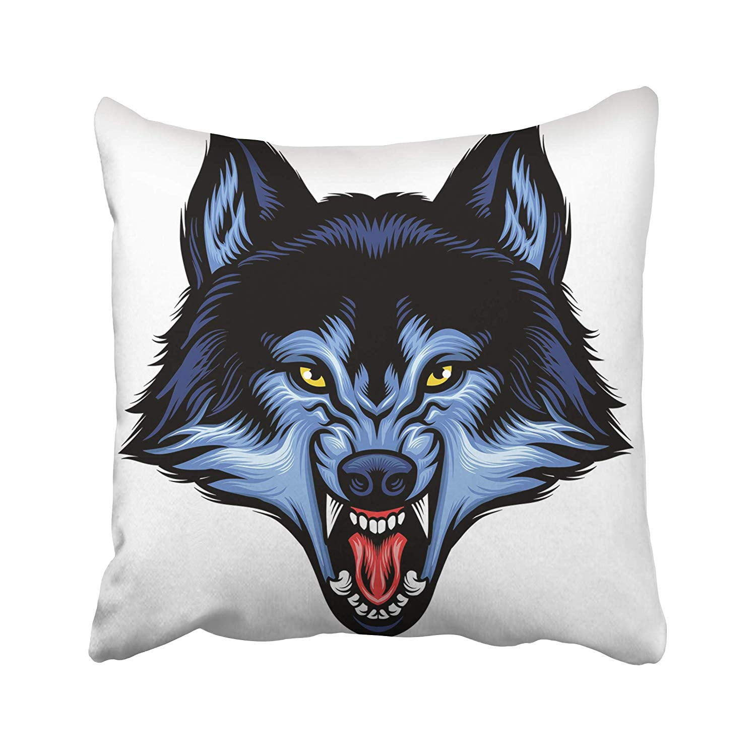 CMFUN Dog Angry Wolf Head Show His Sharp Teeth Mascot Mean Face Howling  Beast Barking Pillow Case Pillow Cover 20x20 inch Throw Pillow Covers -  Walmart.com