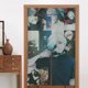 thumbnail image 1 of Cortina para puerta Kaneki Ken, cortina opaca con estampado de patrón para ventana, cortina divisoria para habitación, tapiz para decoración del hogar, 34" de ancho x 56" de largo, 1 of 7