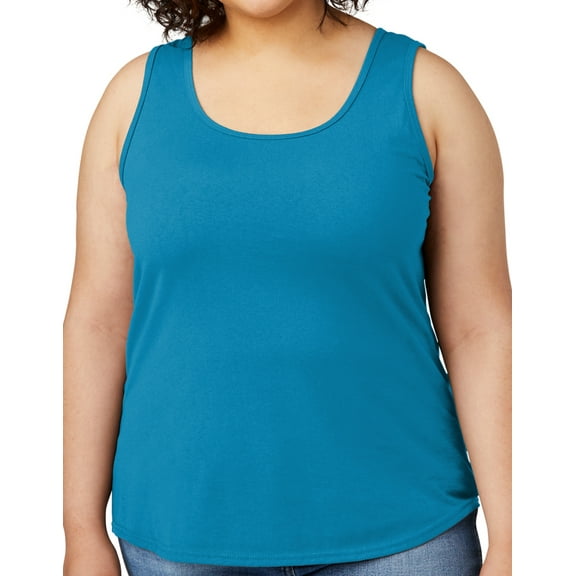 Women's Core Value Mid-weight Tanktop, Medium Neon Blue