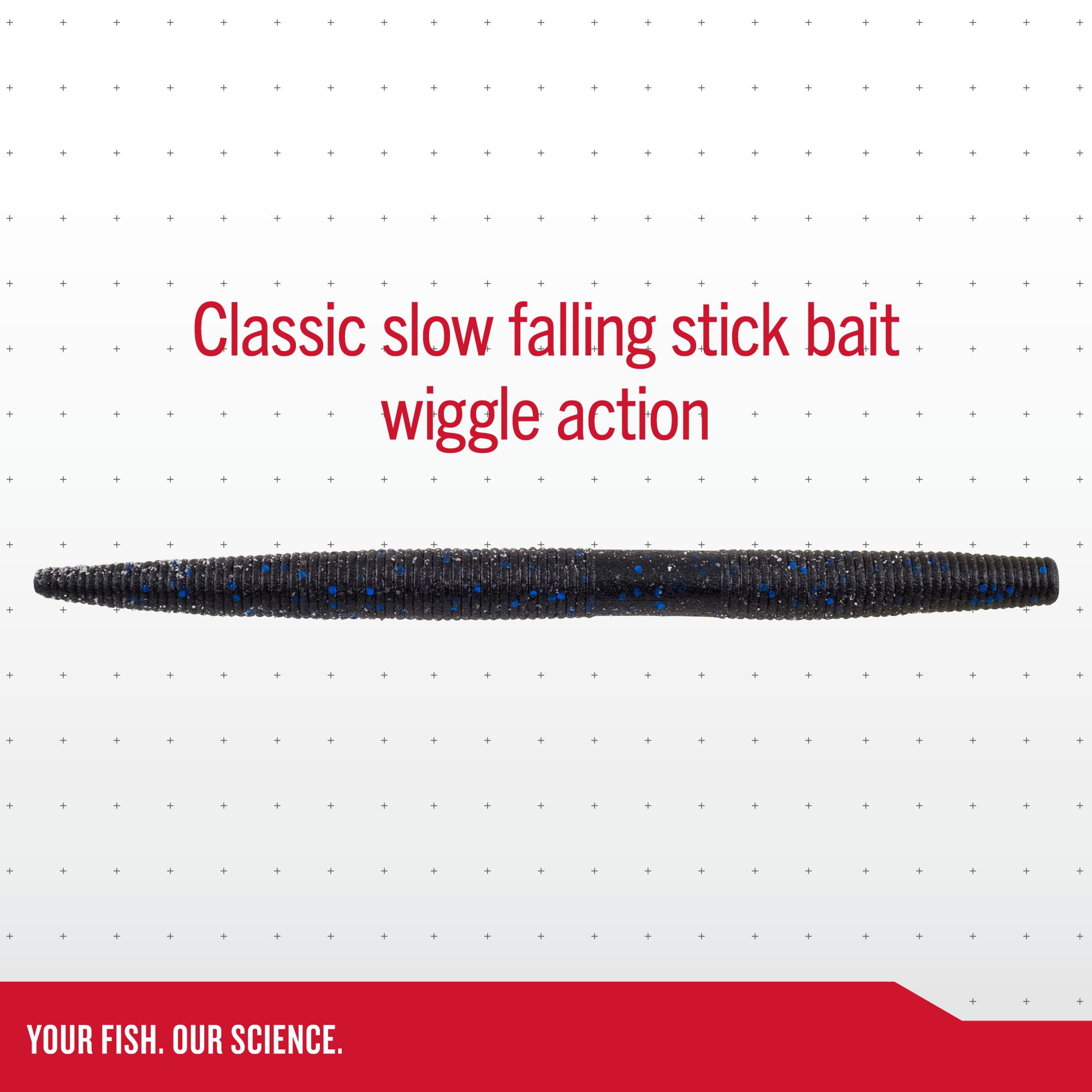 Berkley PowerBait® MaxScent The General Fishing Bait, Black Blue Fleck, 4in | 10cm, Soft Stick Bait with Irresistible Scent & Flavor, Classic Stick Bait Action, Deadly Bass Fishing Bait